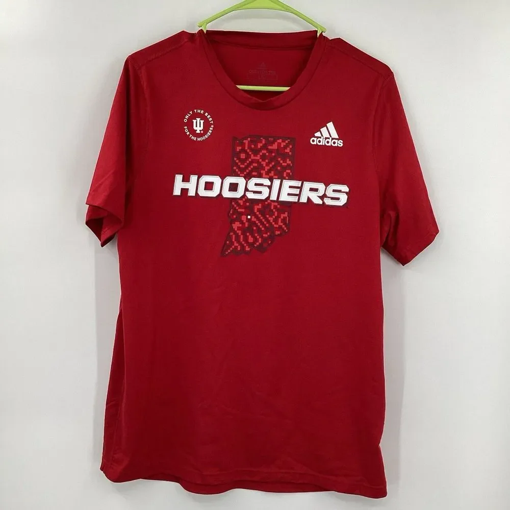 EUC Mens‎ Adidas Indiana Hoosier Short Sleeved Tshirt- Red- Large